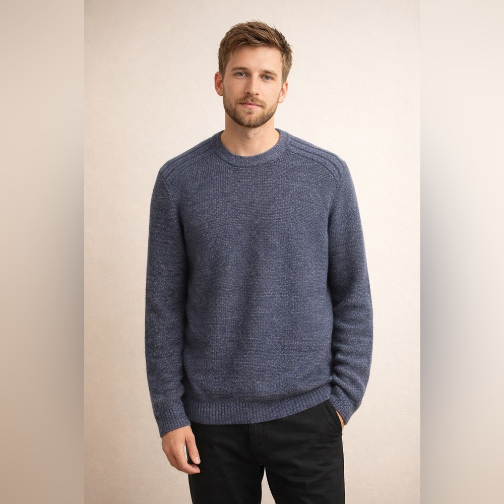 Michael Kors Men’s Sweater Pullover Crew Neck Navy Blue Cotton Size L EUC